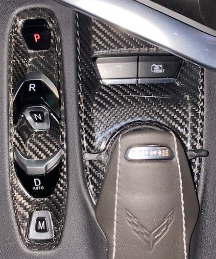 C8TRIGGER installed around the factory mode selector in a C8 Corvette